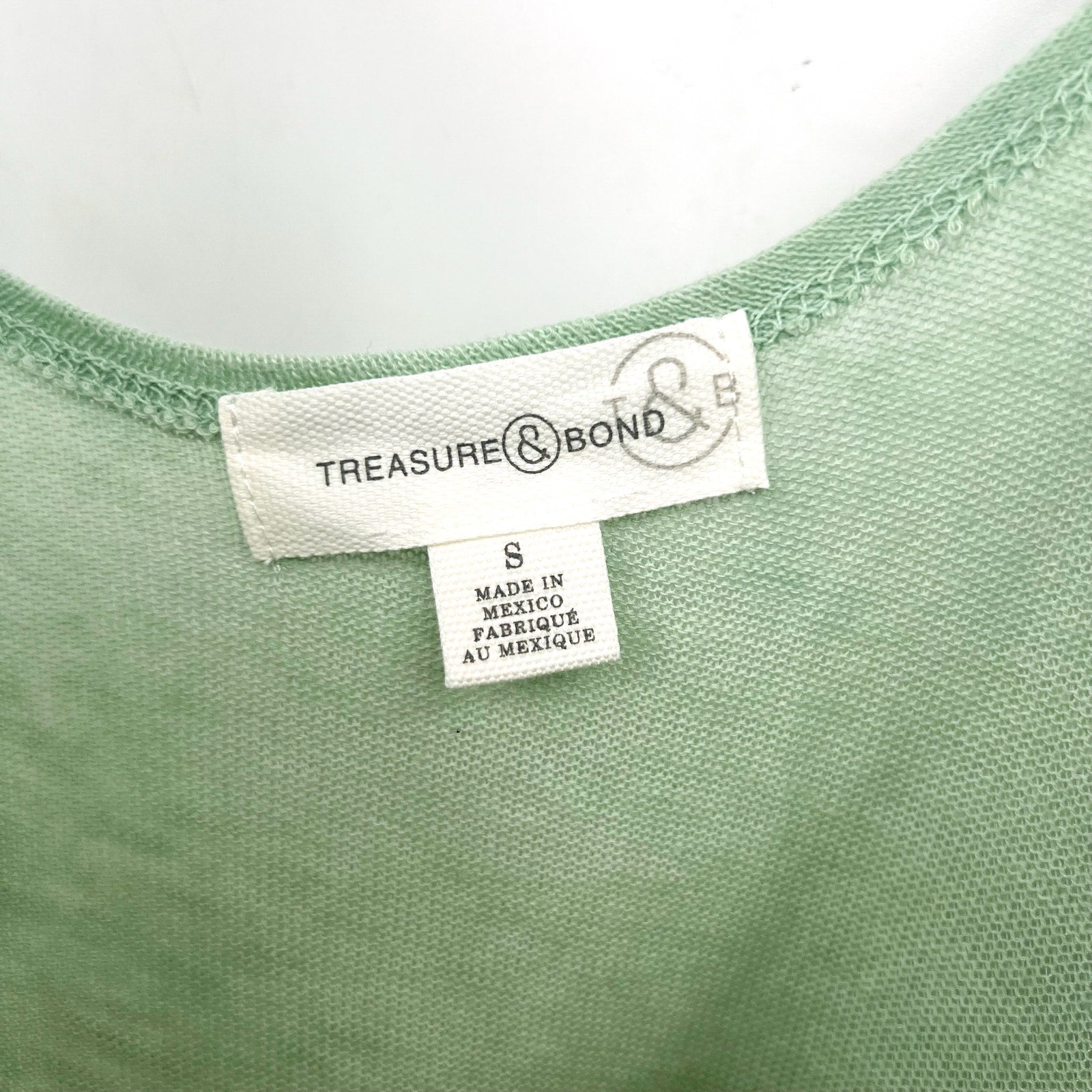 TREASURE & BOND Women's Ombré Knit Tank Top Small Mint Green Scoop Neck NWT