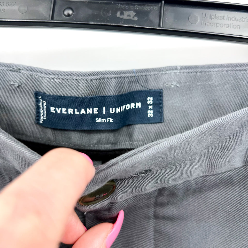 EVERLANE Men's The Performance Chino 32x32 Slate Blue Uniform Slim Fit Pants NWT