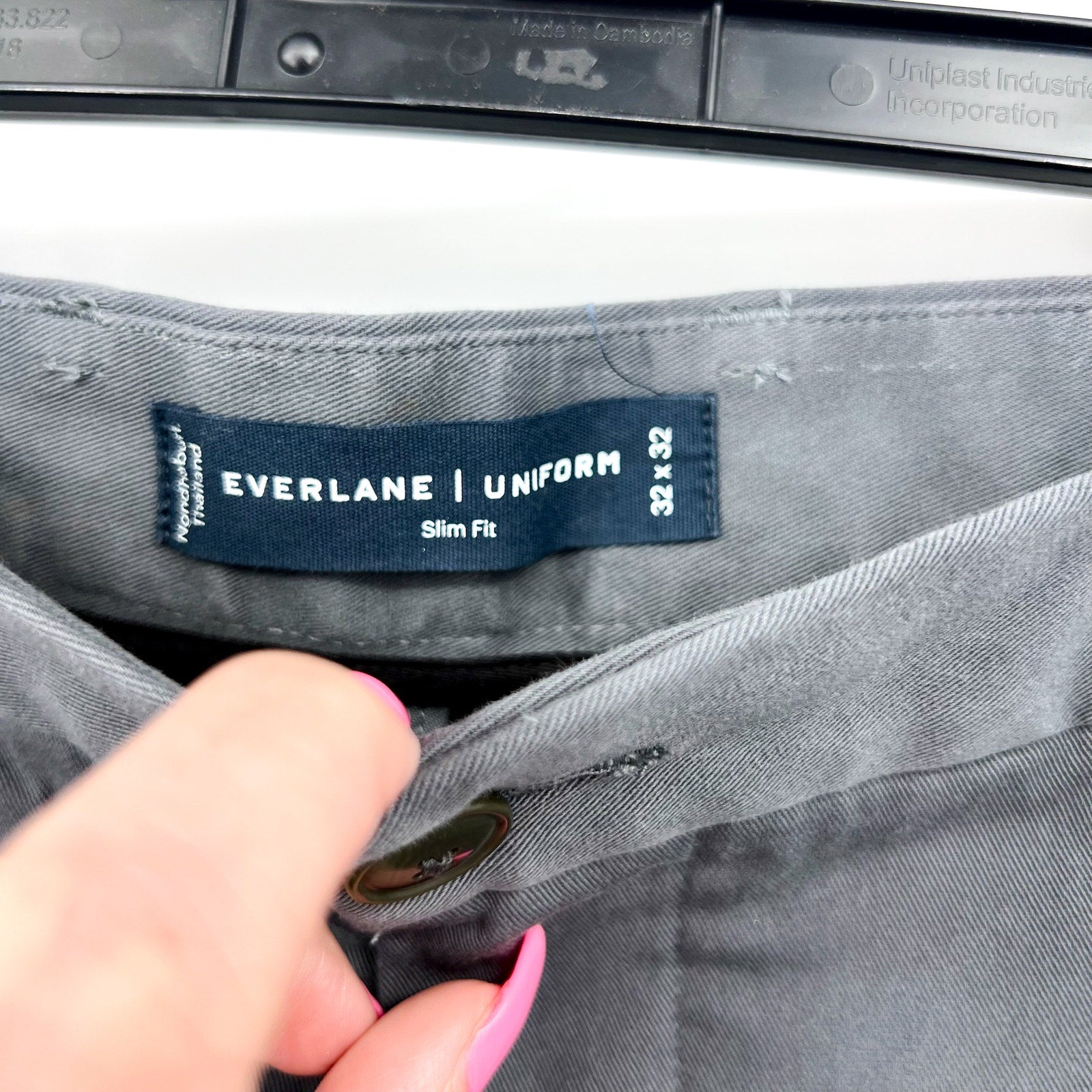 EVERLANE Men's The Performance Chino 32x32 Slate Blue Uniform Slim Fit Pants NWT