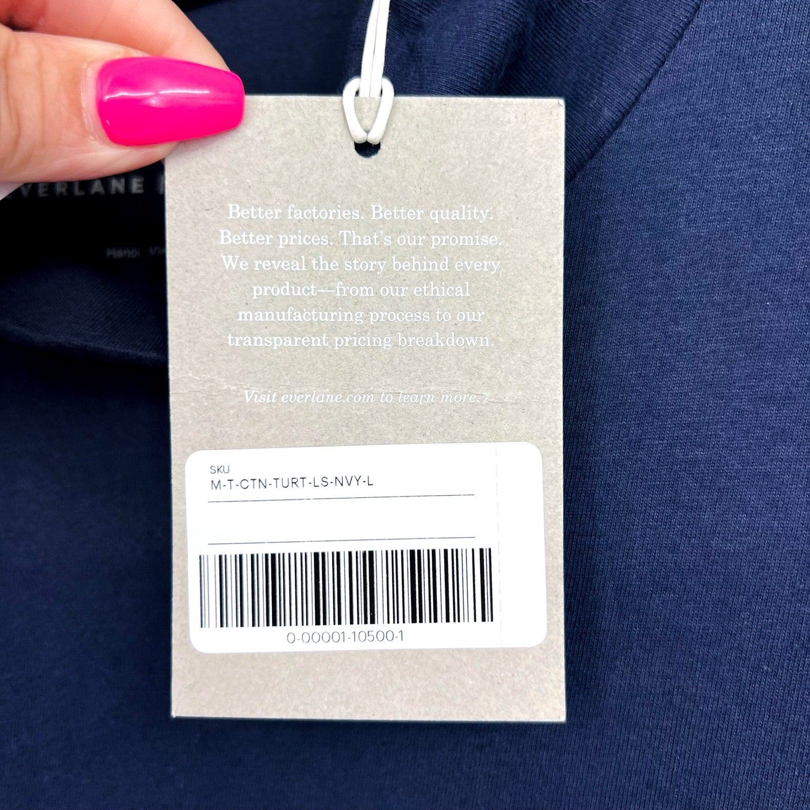EVERLANE Uniform Men's The Organic Cotton Turtleneck Large Navy Blue NWT