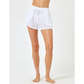 L*SPACE Women's Rio Linen Cover Up Shorts Medium White Drawcord NWT