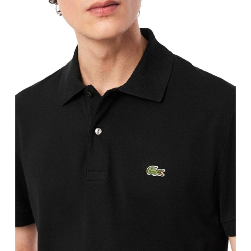 LACOSTE Men's Classic Fit Pique Polo Shirt Size 9 4XL Black Organic Cotton NWT