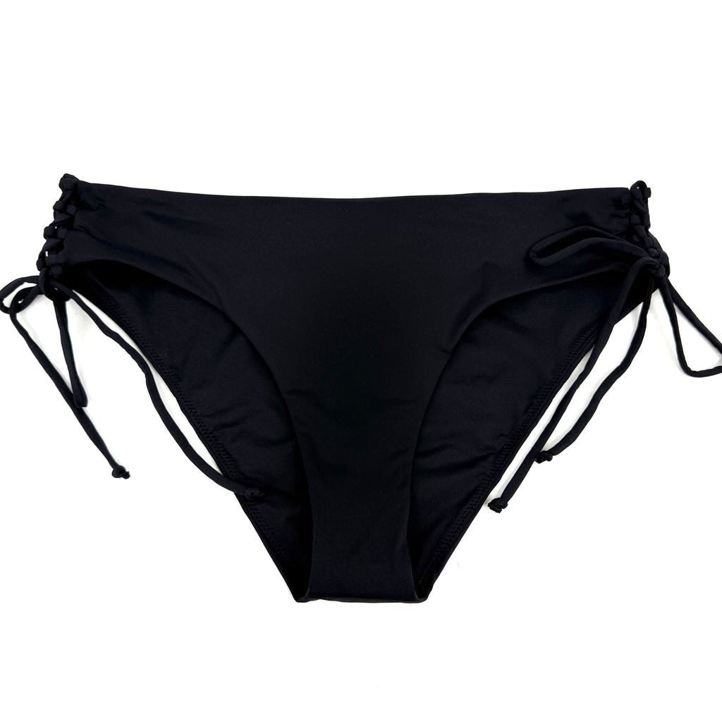 PRANA Women's Ruby Beach Bikini Bottom Medium Black Side Lace NWT