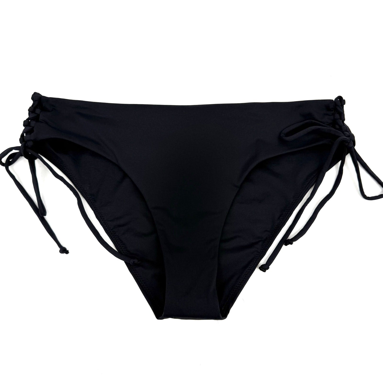 PRANA Women's Ruby Beach Bikini Bottom Medium Black Side Lace NWT