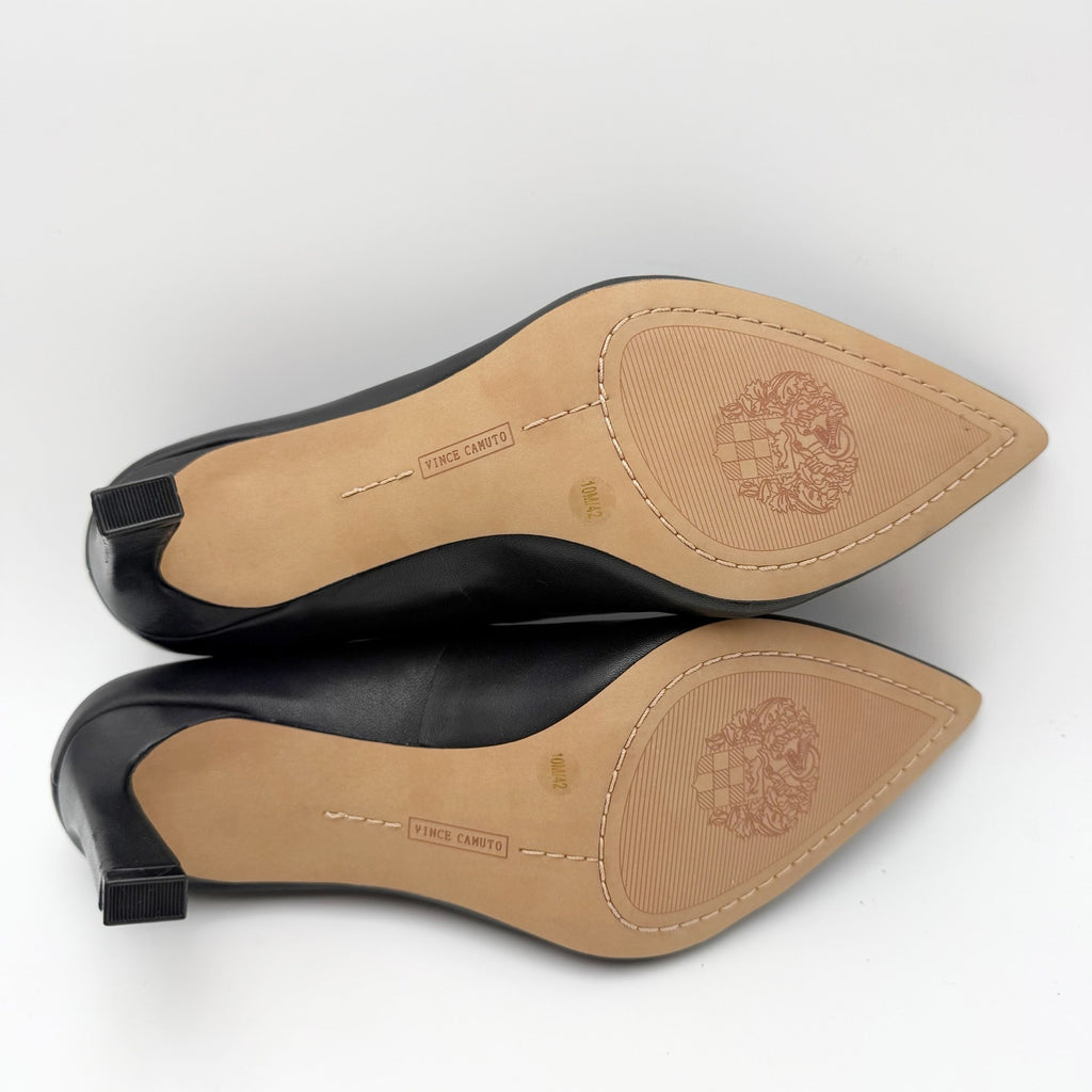 Vince Camuto Womens Retsie Pointed Toe Pumps Size 10 M Black Leather NIB