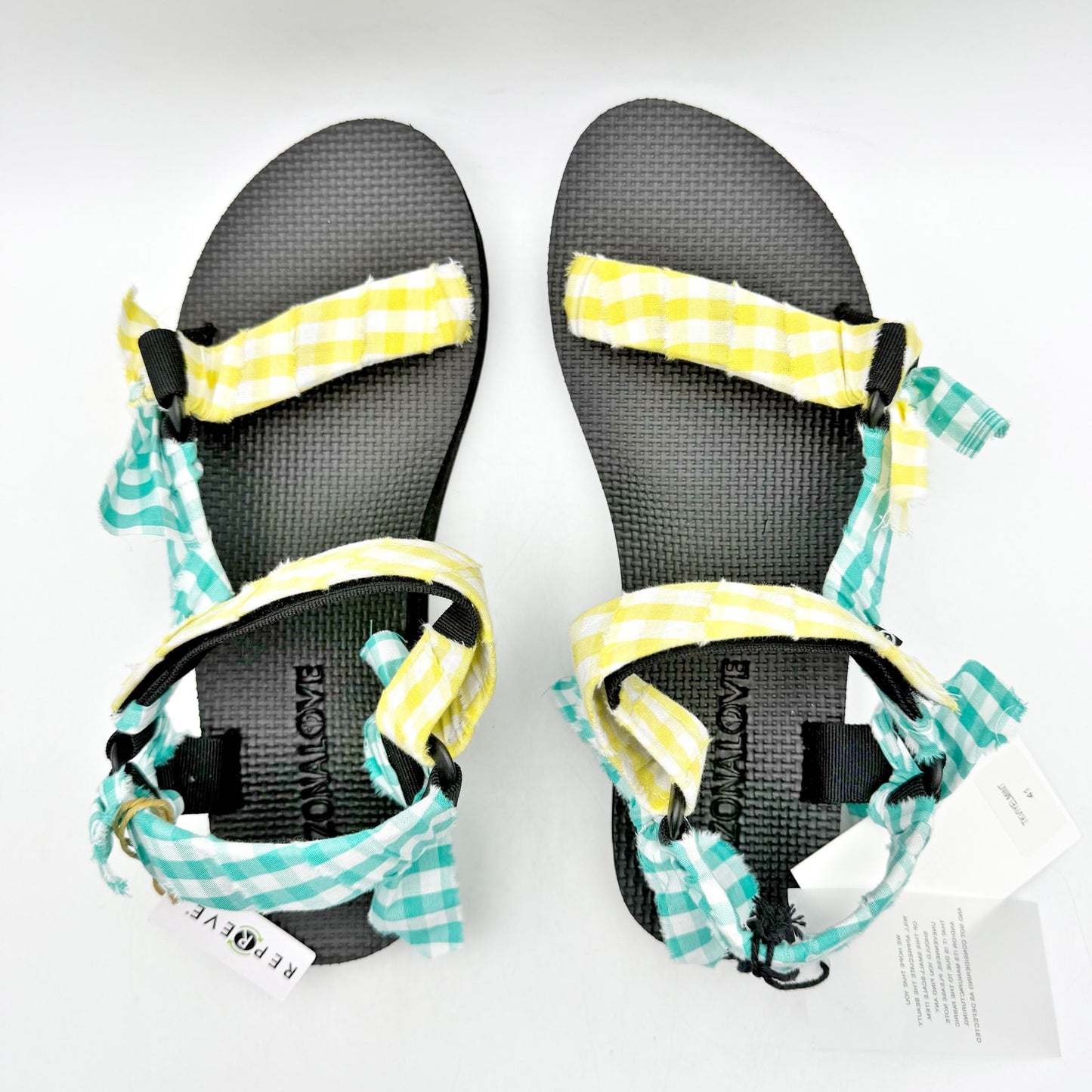 Arizona Love Womens Vichy Sandals EU 41 US 11 Blue Yellow NWOB