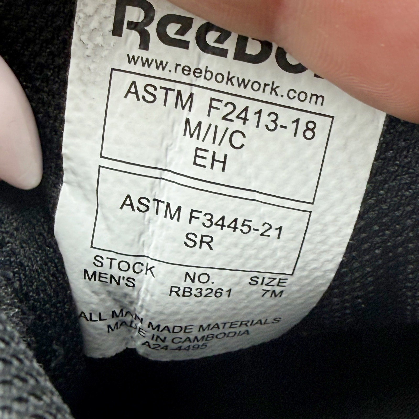 Reebok Work Mens Hyperium Work Shoes US 7 M Black EH Comp Toe NIB