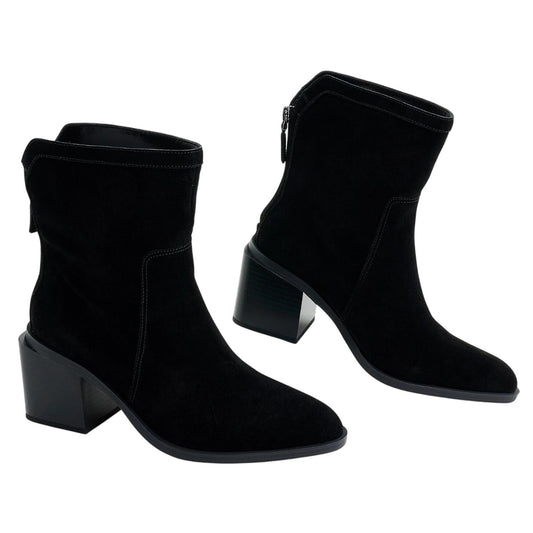 Vince Camuto Womens Kortimy Heeled Ankle Boots US 6.5 Black Suede NIB
