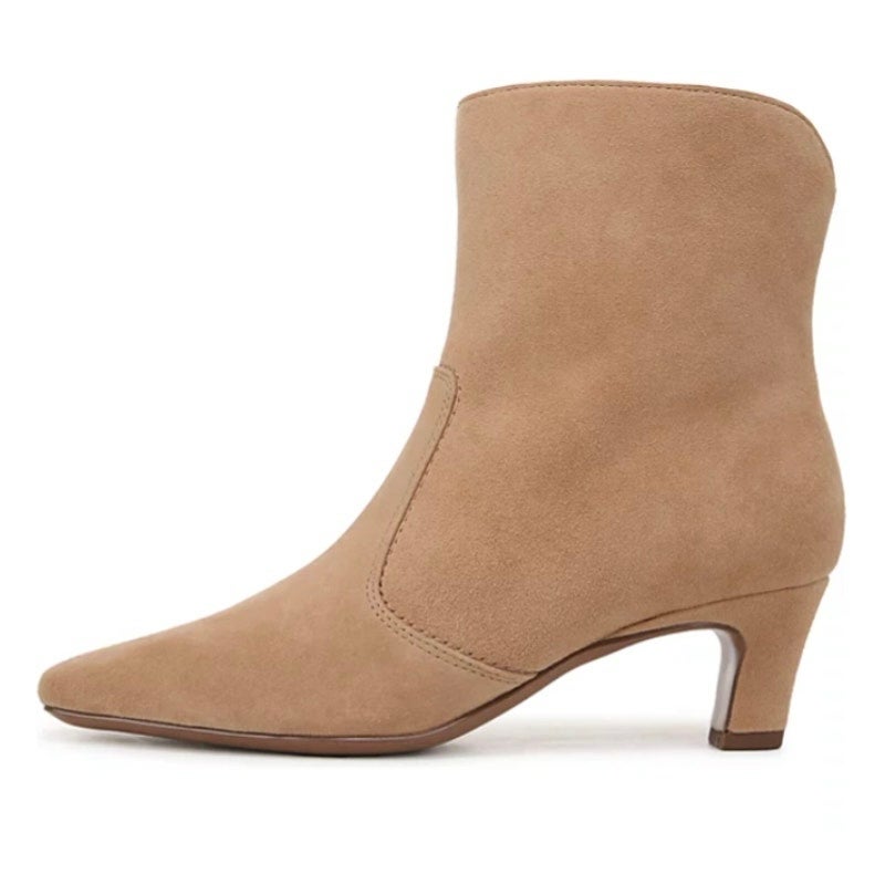 Franco Sarto Womens Alexandria Heeled Ankle Bootie US 6.5 M Brown Suede NWOB