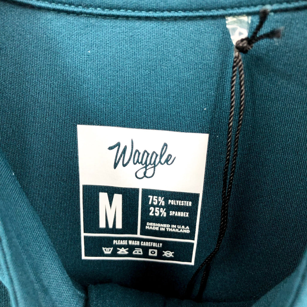 WAGGLE Men's Kentucky Buck 1/4 Zip Pullover Medium Teal Green NWT
