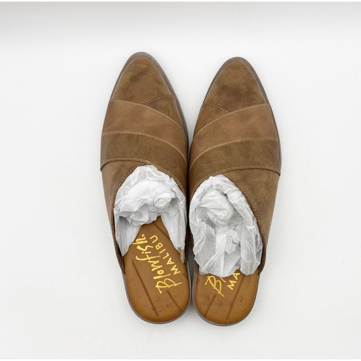 Blowfish Malibu Womens Hazel Mules Size 7 M EU 37.5 Brown Vegan Leather NIB