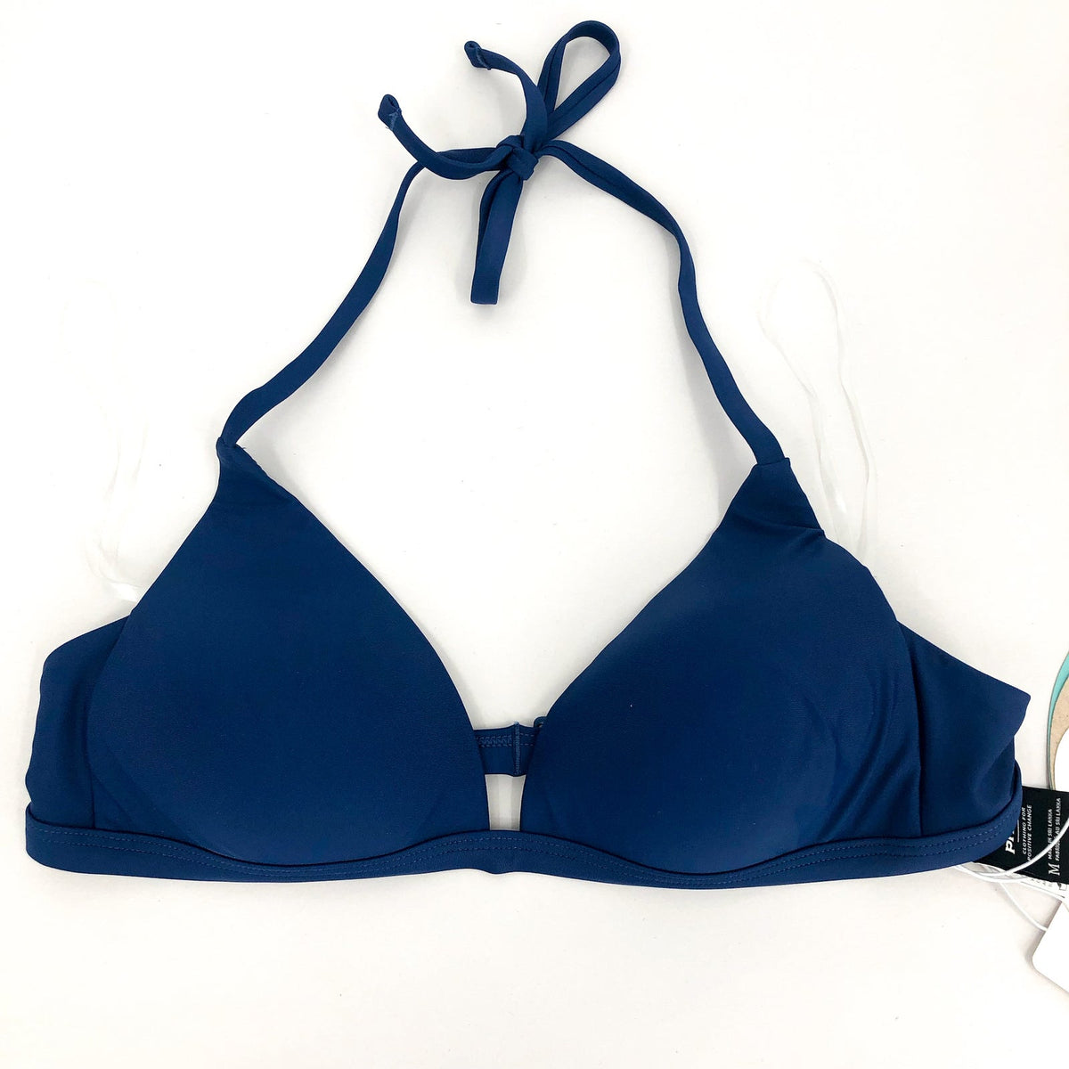 PRANA Women's Lexie Halter Bikini Top Medium Blue Belize UPF 50+ NWT