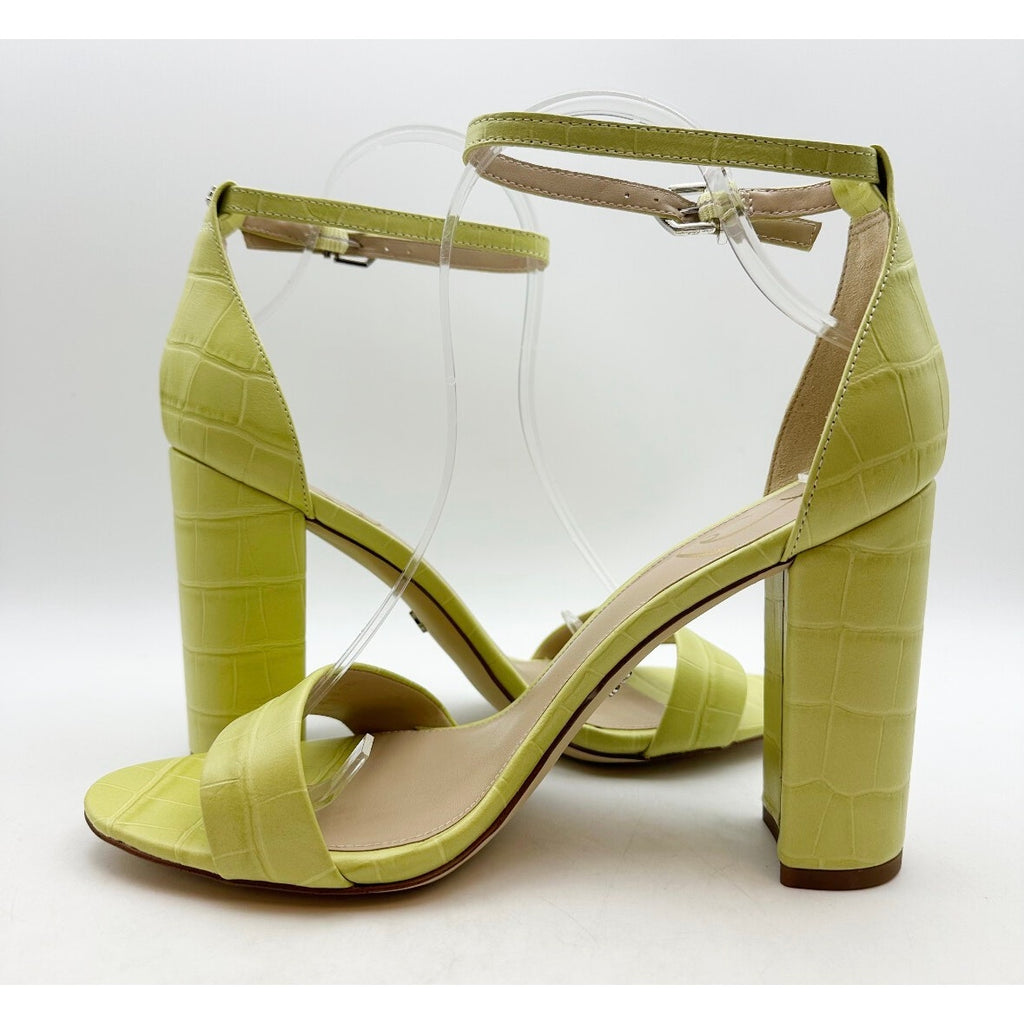 SAM EDELMAN Womens Yaro Dress Sandals Size 9.5M Kiwi Green Leather Heel NWOB