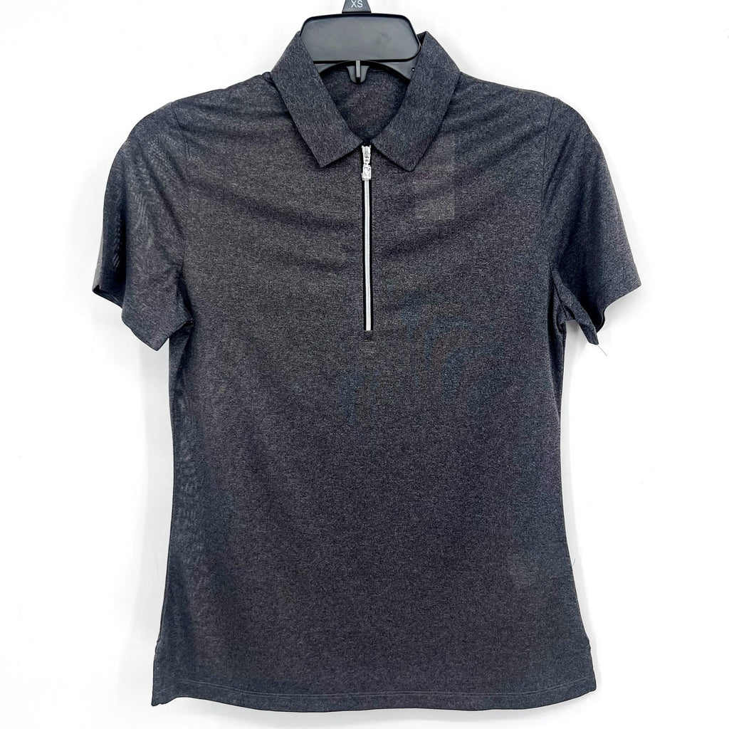 CALLAWAY Womens 1/4 Zip Short Sleeve Golf Polo Shirt Small Black Gray NWT