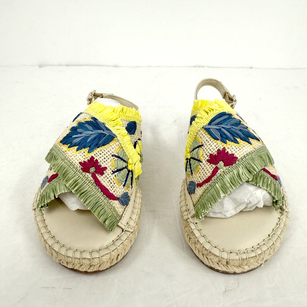 Sam Edelman Kids Kayden Slingback Sandal US 1 M Beige Multicolor Leather NIB