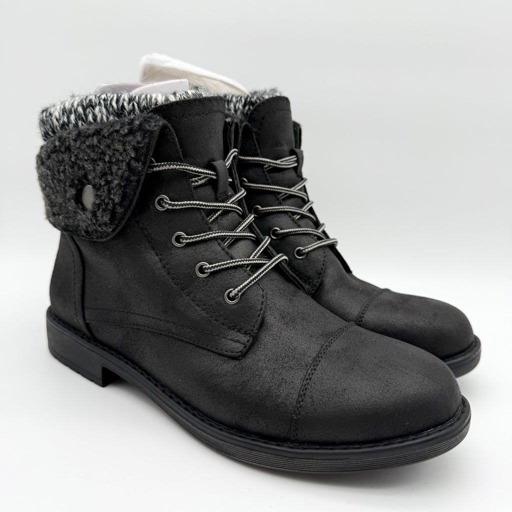 Cliffs by White Mountain Womens Duena Ankle Booties US 8.5 M Black Knit NIB