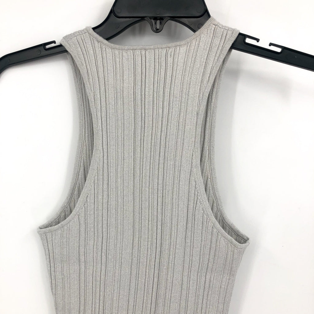 MADEWELL Signature Shimmer Cutaway Sweater Tank Small Silver Vapor NO048 NWT