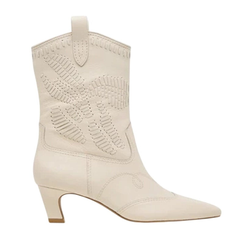 Dolce Vita Womens Tavla Short Western Boots Size 8.5 M Off White Leather NWOB