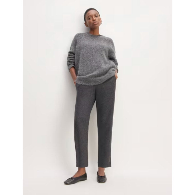 Everlane Womens The Wool Flannel Pull-On Pants Small Grey Heather Charcoal NWT