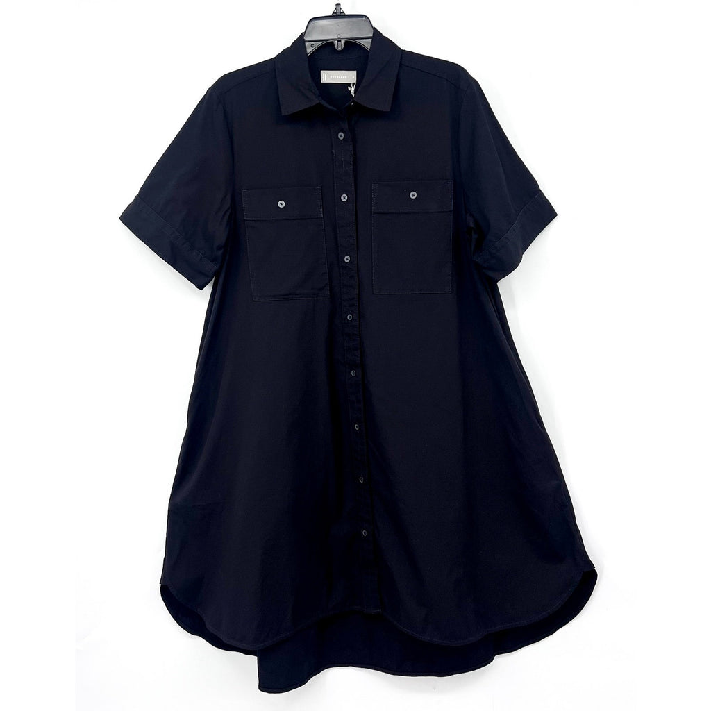 EVERLANE Women's The Daytripper Dress Medium Black Oversized Short Sleeve NWT