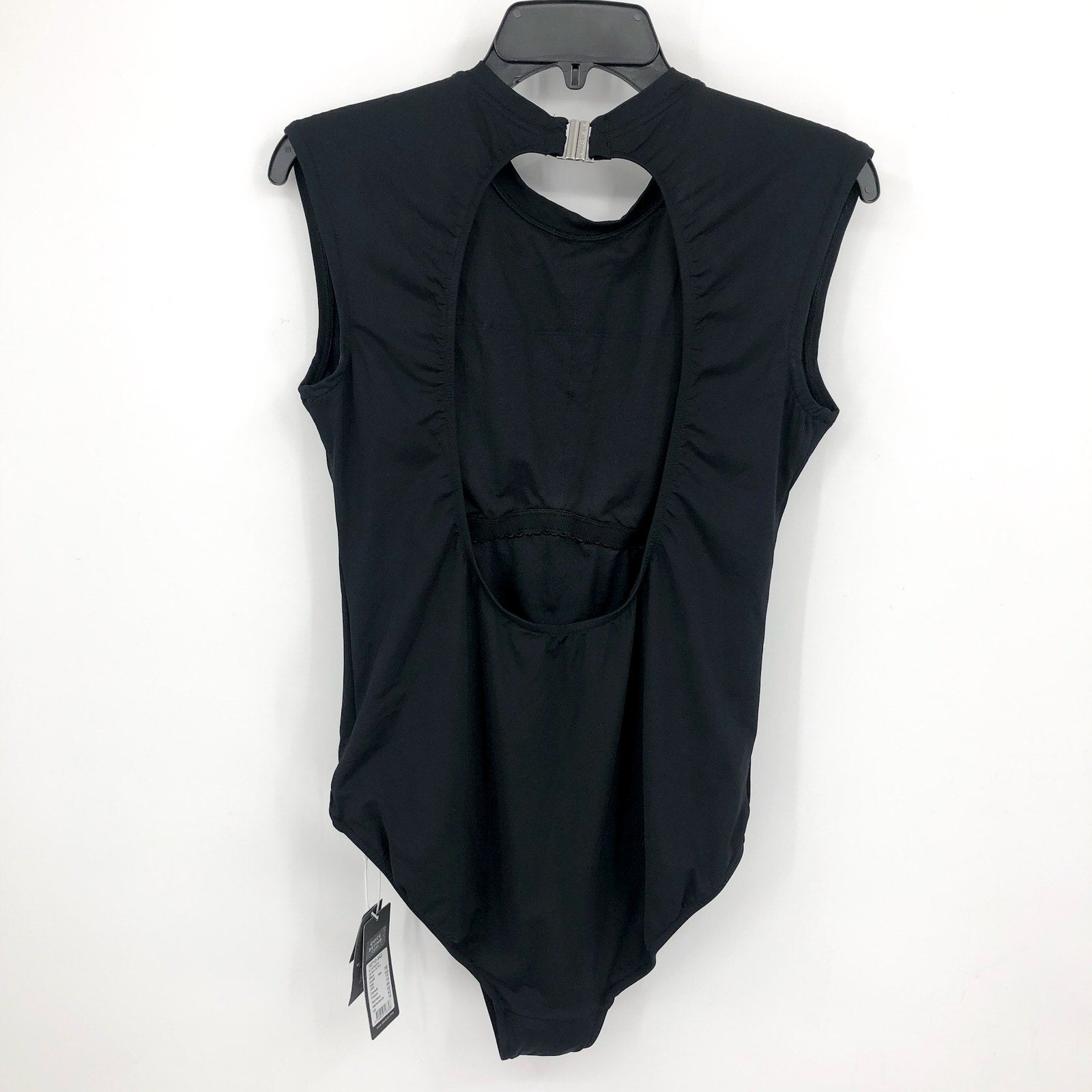 SEAFOLLY COLLECTIVE Women's One Piece Swimsuit US 12 Black Cap Sleeve NWT