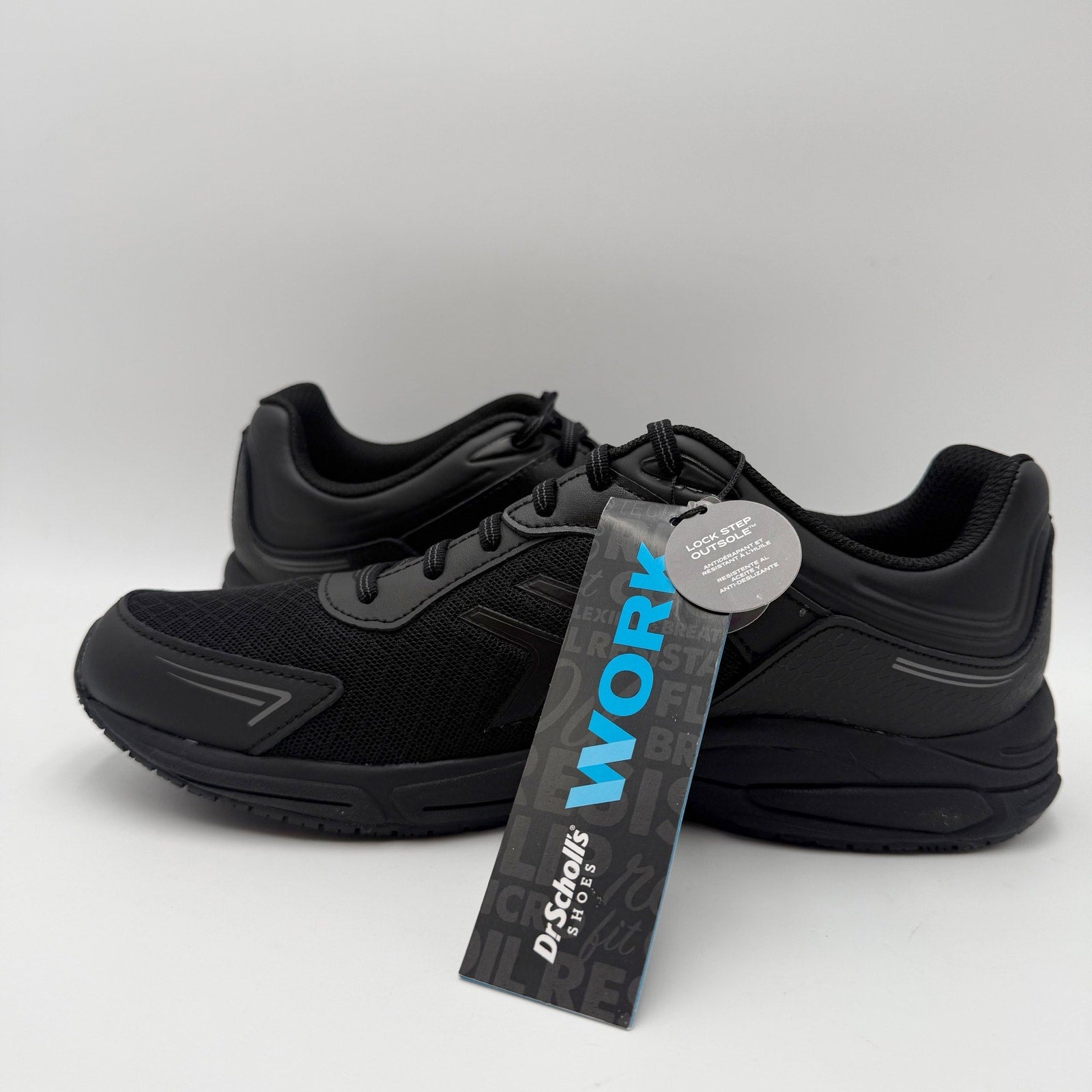 Dr. Scholls Womens Blaze Work Sneakers Size 10 M Black Leather SR NIB