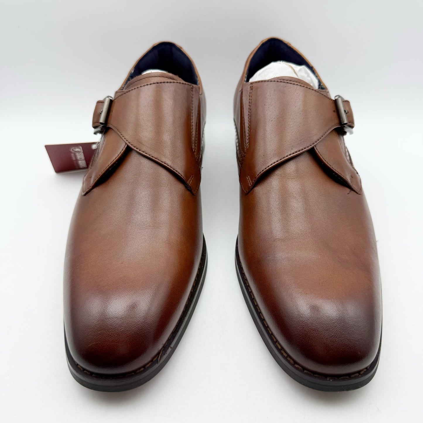 Stacy Adams Mens Karcher Monk Strap Dress Shoes US 9 M Brown Leather NIB