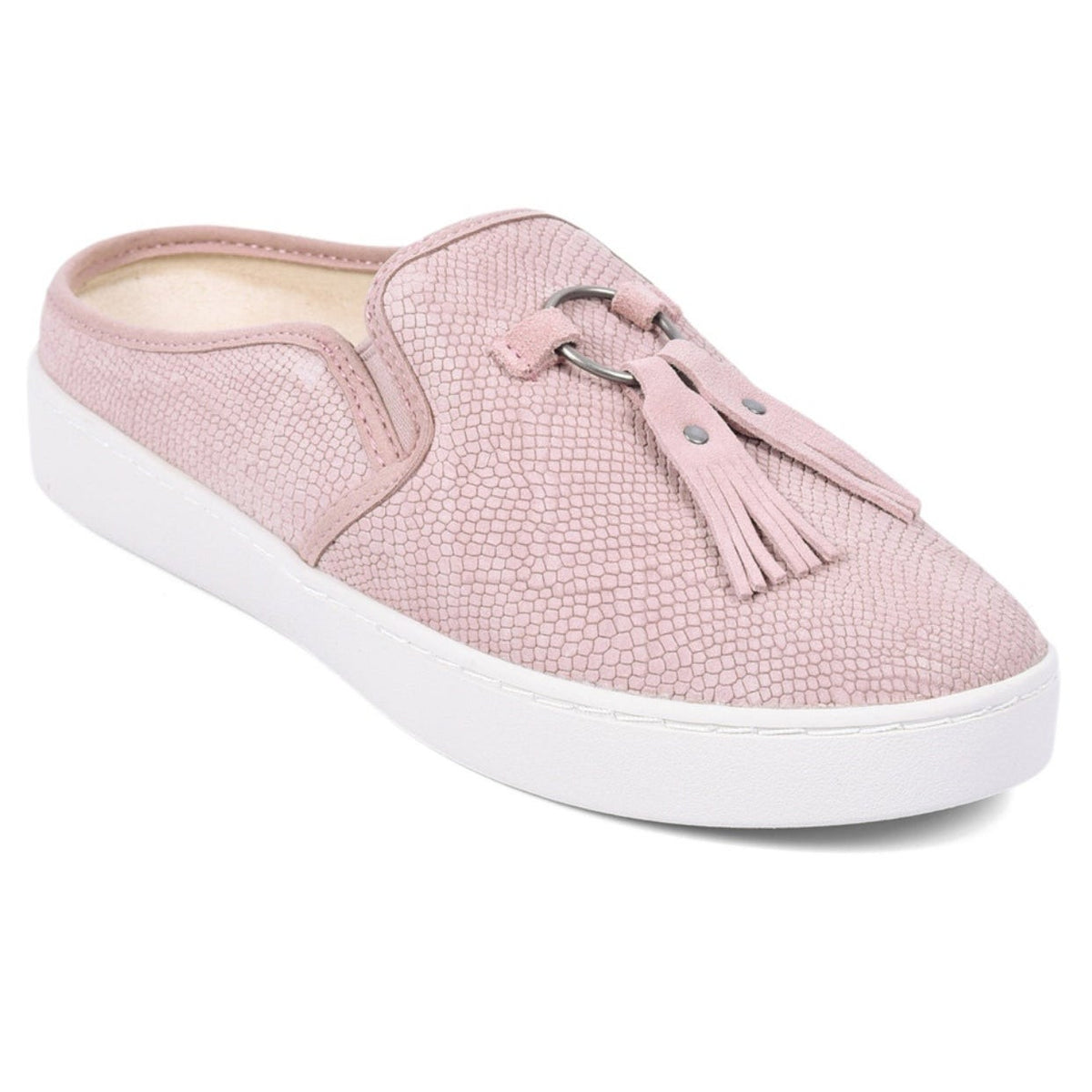 Spenco Women's Bindie Slip On Shoes Size 8 Wide Blush Pink Embossed Suede NIB