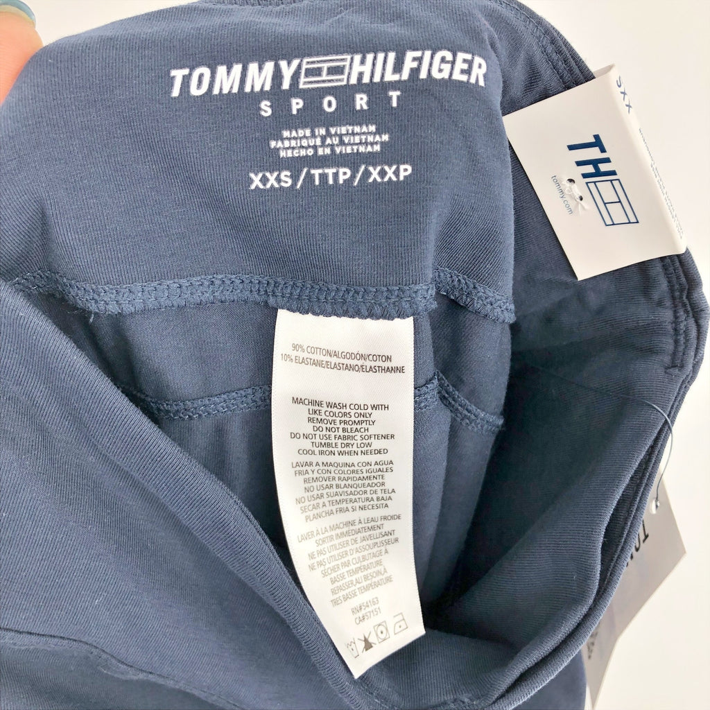 Tommy Hilfiger Womens Active Leggings XXS Navy Blue High Rise Full Length NWT