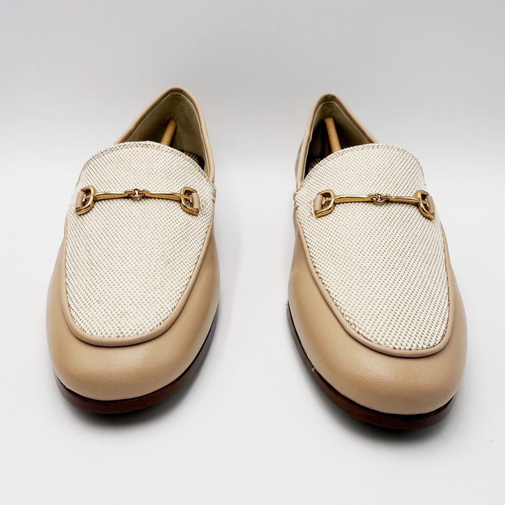 Sam Edelman Womens Loraine Bit Loafers Size 7.5 Beige Sand Canvas NWOB