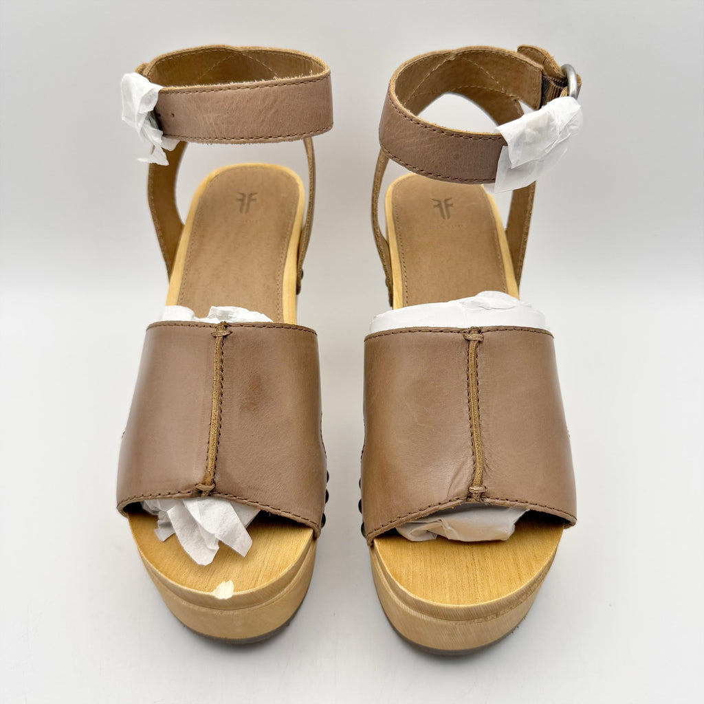 Frye Womens Zelda Seam Clog Sandals US 6.5M EU 37 Brown Leather NIB