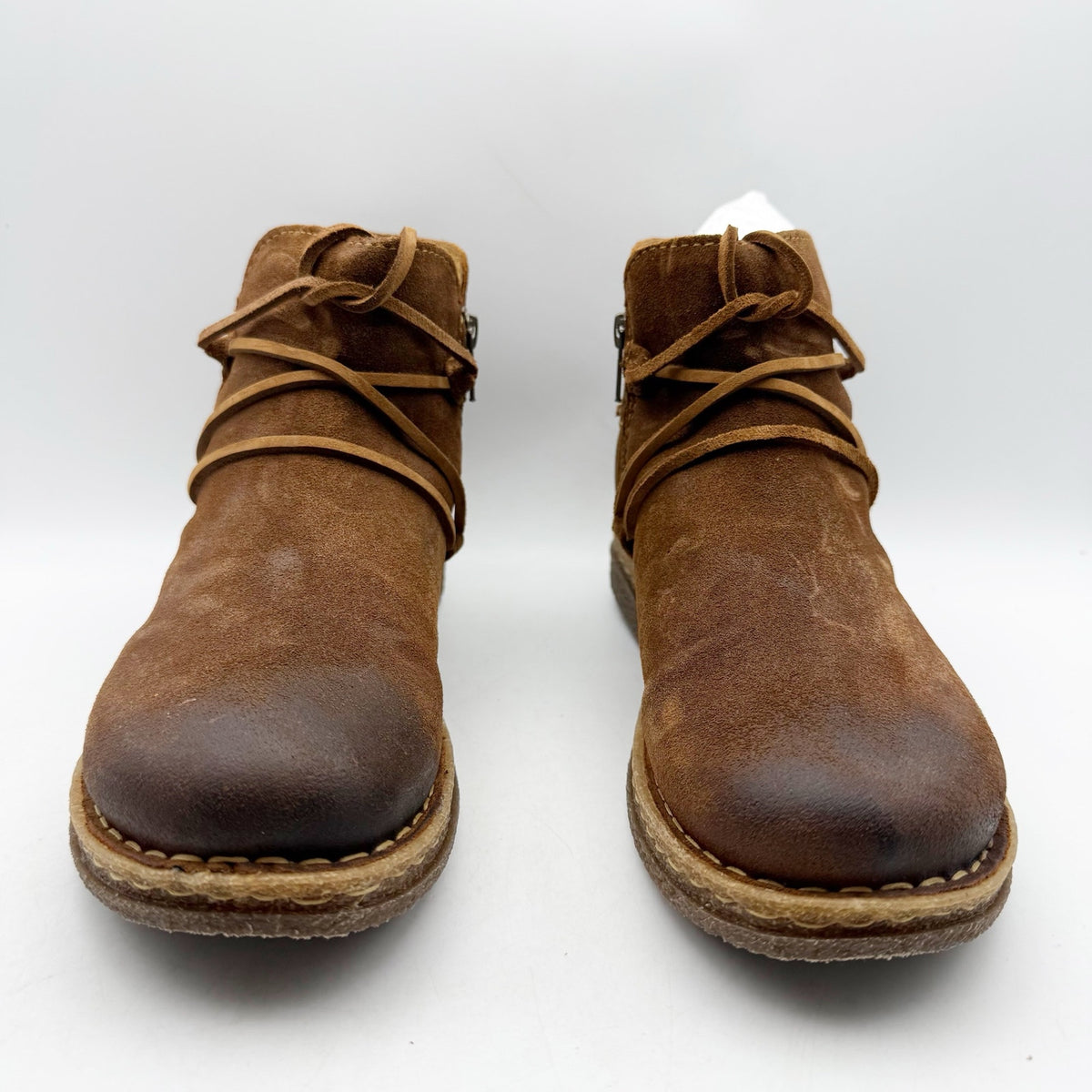 Born Womens Calyn Ankle Booties Size 9.5 EU 41 Brown Suede Boots NIB