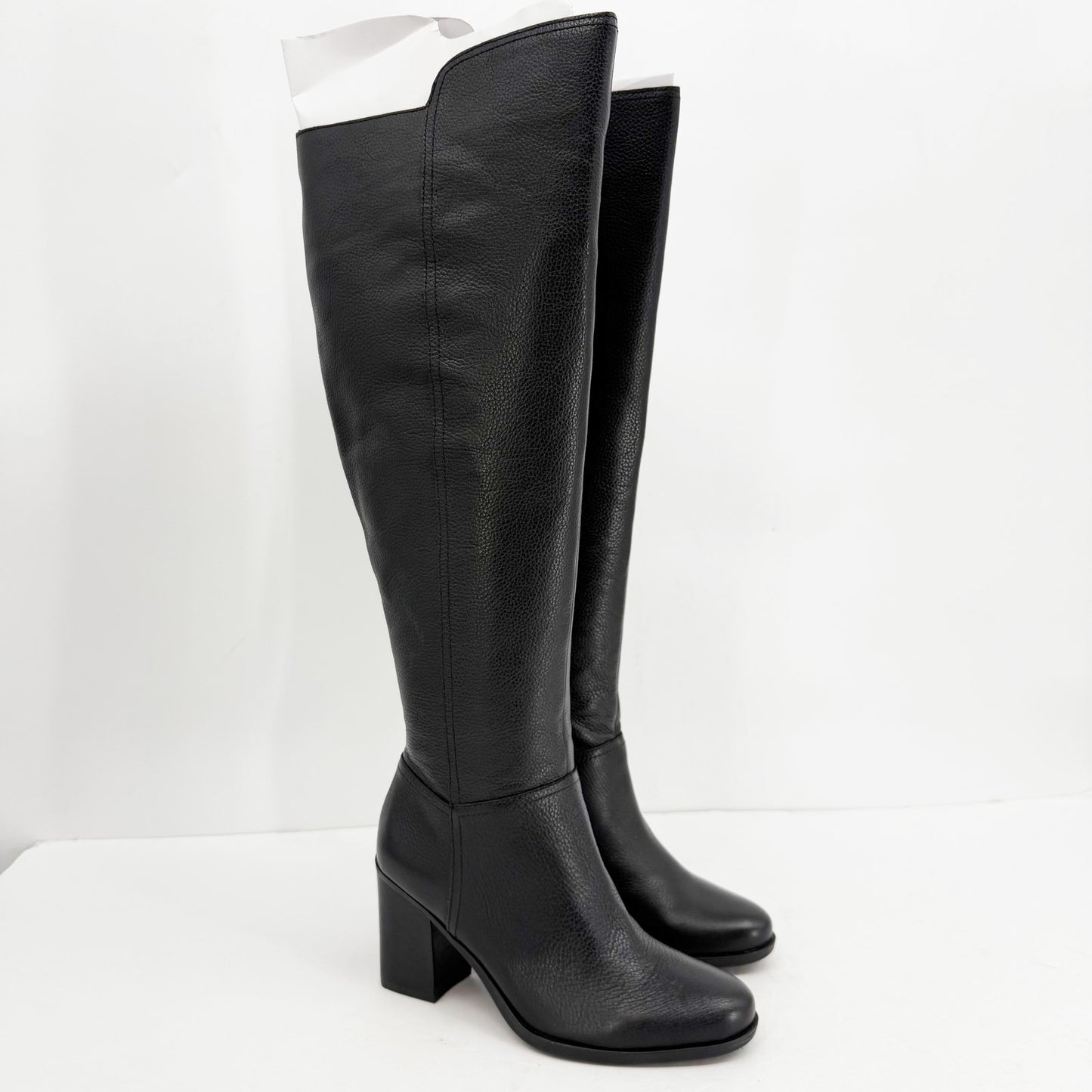 Naturalizer Womens Kyrie Heeled Knee High Boots US 8.5 Wide Black Leather NIB