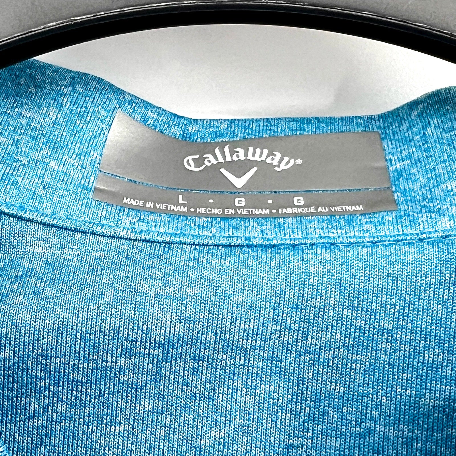 CALLAWAY Womens Polo Shirt Large Vivid Blue Heather 1/4 Zip Sleeveless NWT