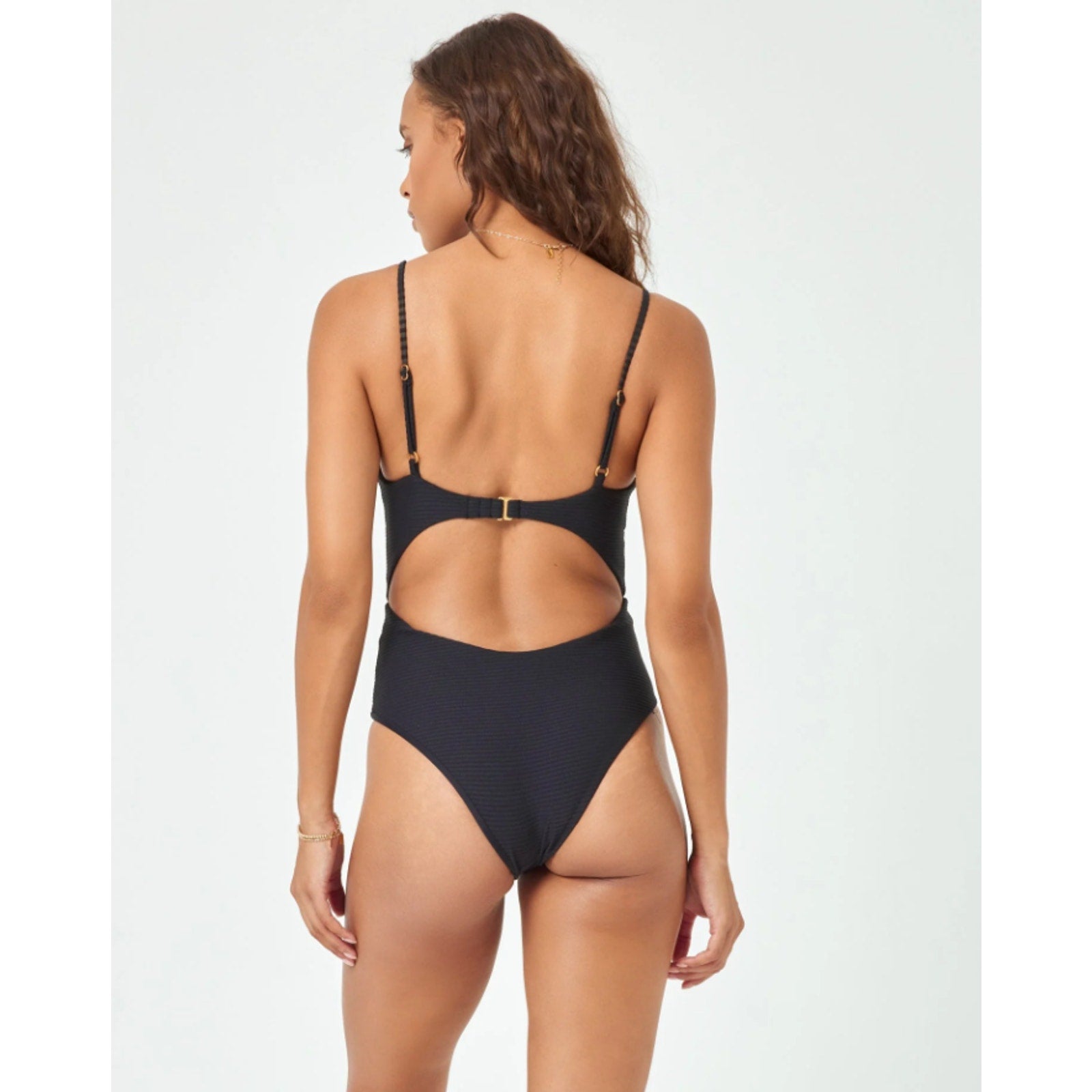 L*SPACE Women's Repreve Kyslee One Piece Swimsuit XS Black Eco Chic NWT