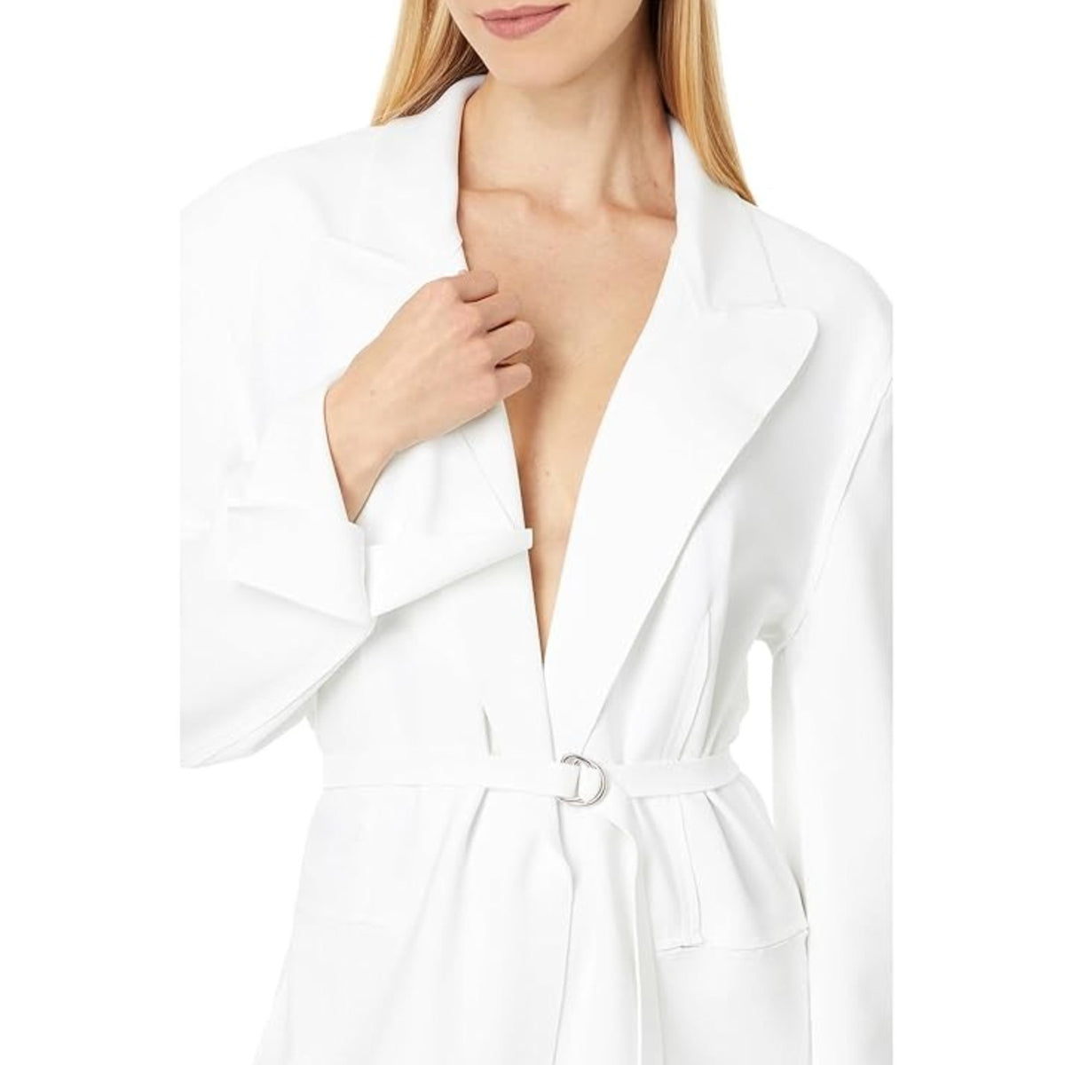 NORMA KAMALI Women's Easy Fit Sack Mini Dress Medium 38 Snow White Blazer NWT