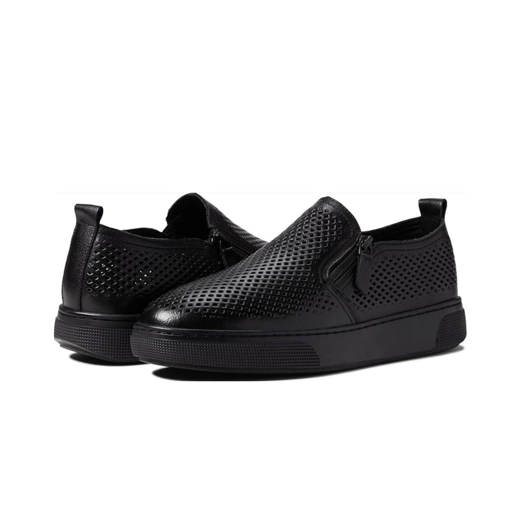 Propet Womens Kate Casual Sneaker Size 7.5 Black Perforated Leather Slip-On NWOB