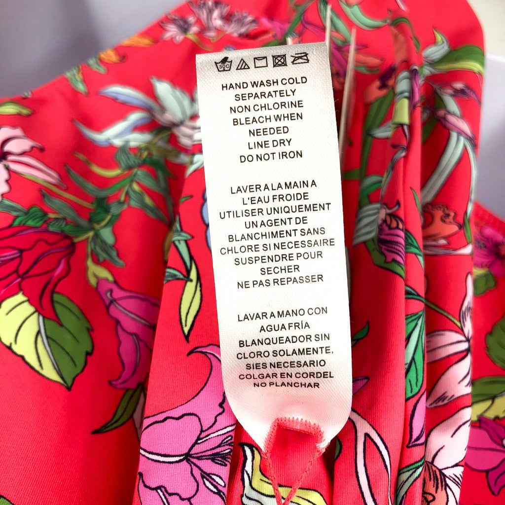 TOMMY BAHAMA Summer Reversible One Piece Swimsuit Size 12 Pink White Floral NWT
