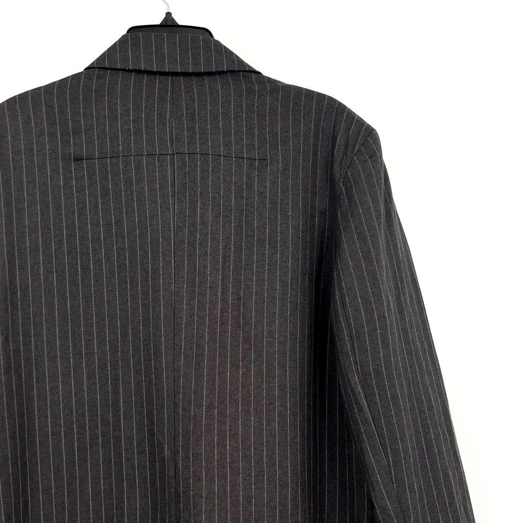 TOPSHOP Women's Oversized Tailored Dad Blazer Jacket Size 8 Grey Pinstripe NWT