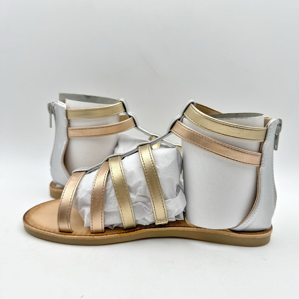 Treasure & Bond Kids Alana Gladiator Sandals Size 2 M EU 33 Gold Silver NIB