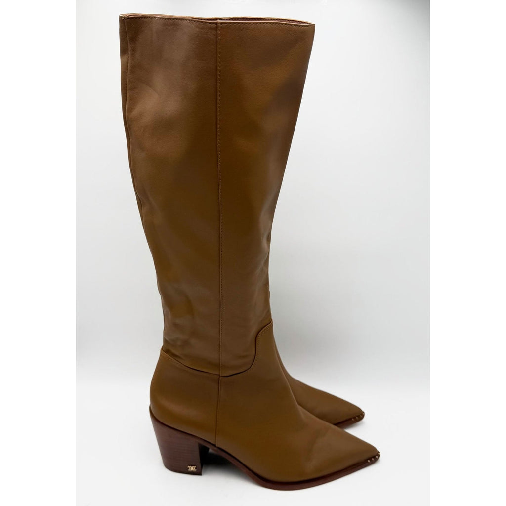 Sam Edelman Womens Lindsey Heeled Knee High Boots Size 11 Brown Leather NWOB