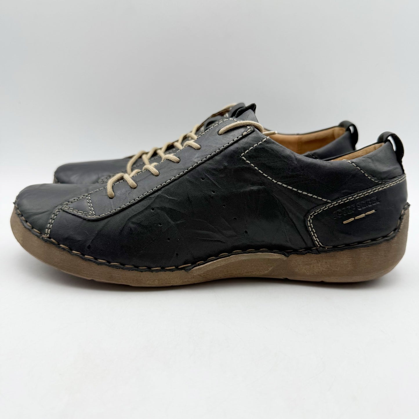 JOSEF SEIBEL Womens Fergey 56 Sneaker EU 41 US 10-10.5 Black Leather Lace Up NIB