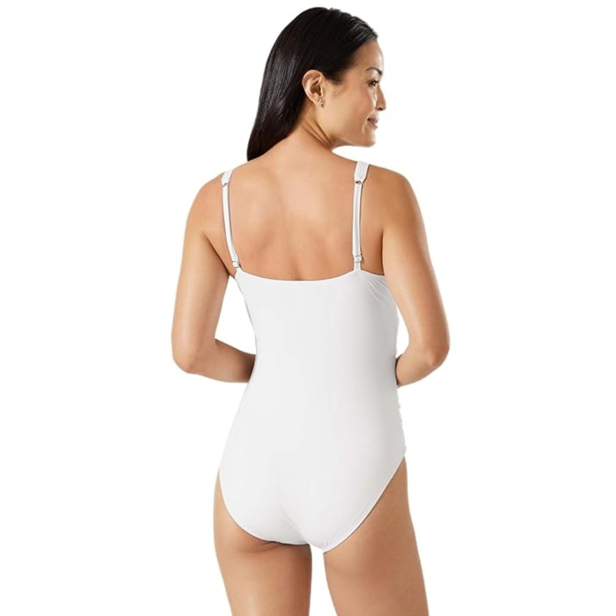 TOMMY BAHAMA Pearl Twist-Front One-Piece Swimsuit Size 6 White Underwire NWT