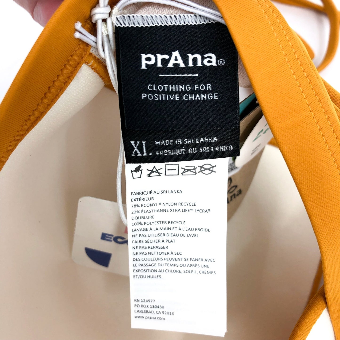 PRANA Women's Lexie Halter Bikini Top Size XL Deep Solstice UPF 50+