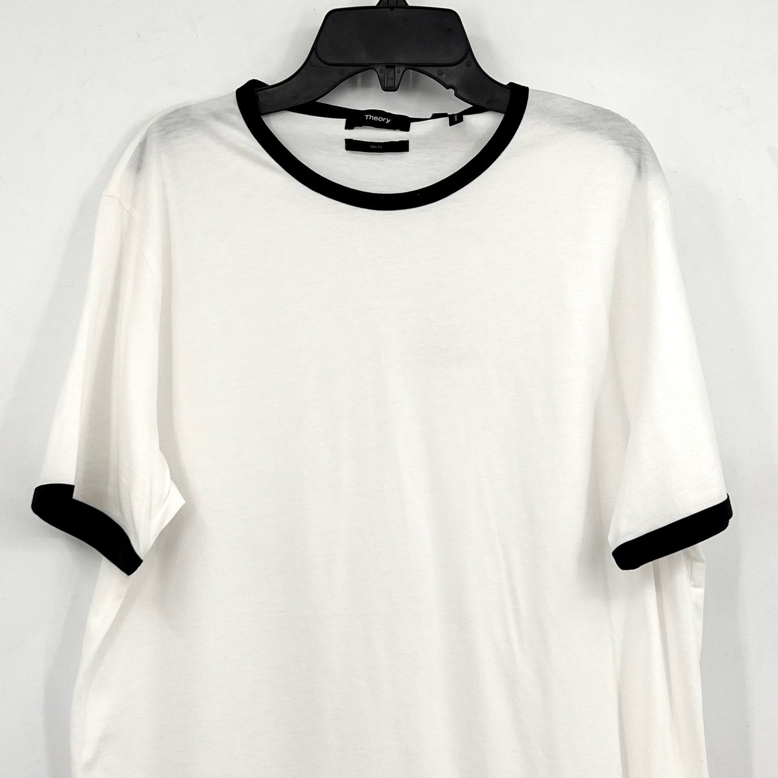 THEORY Men's Crewneck Cillian Tee Medium White Short Sleeve Cotton Jersey NWT