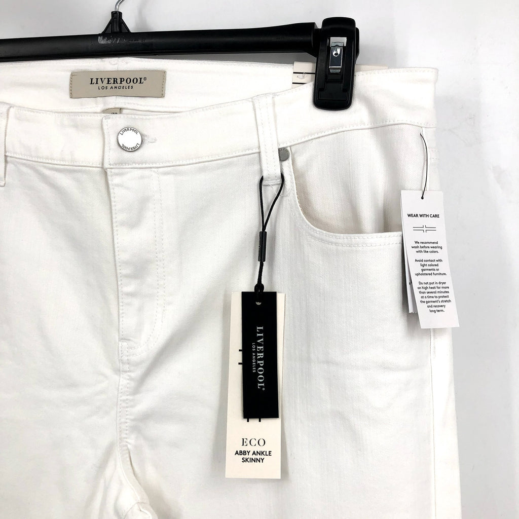 LIVERPOOL Abby Skinny Ankle Jeans Size 14 Bright White Mid Rise Stretch NWT