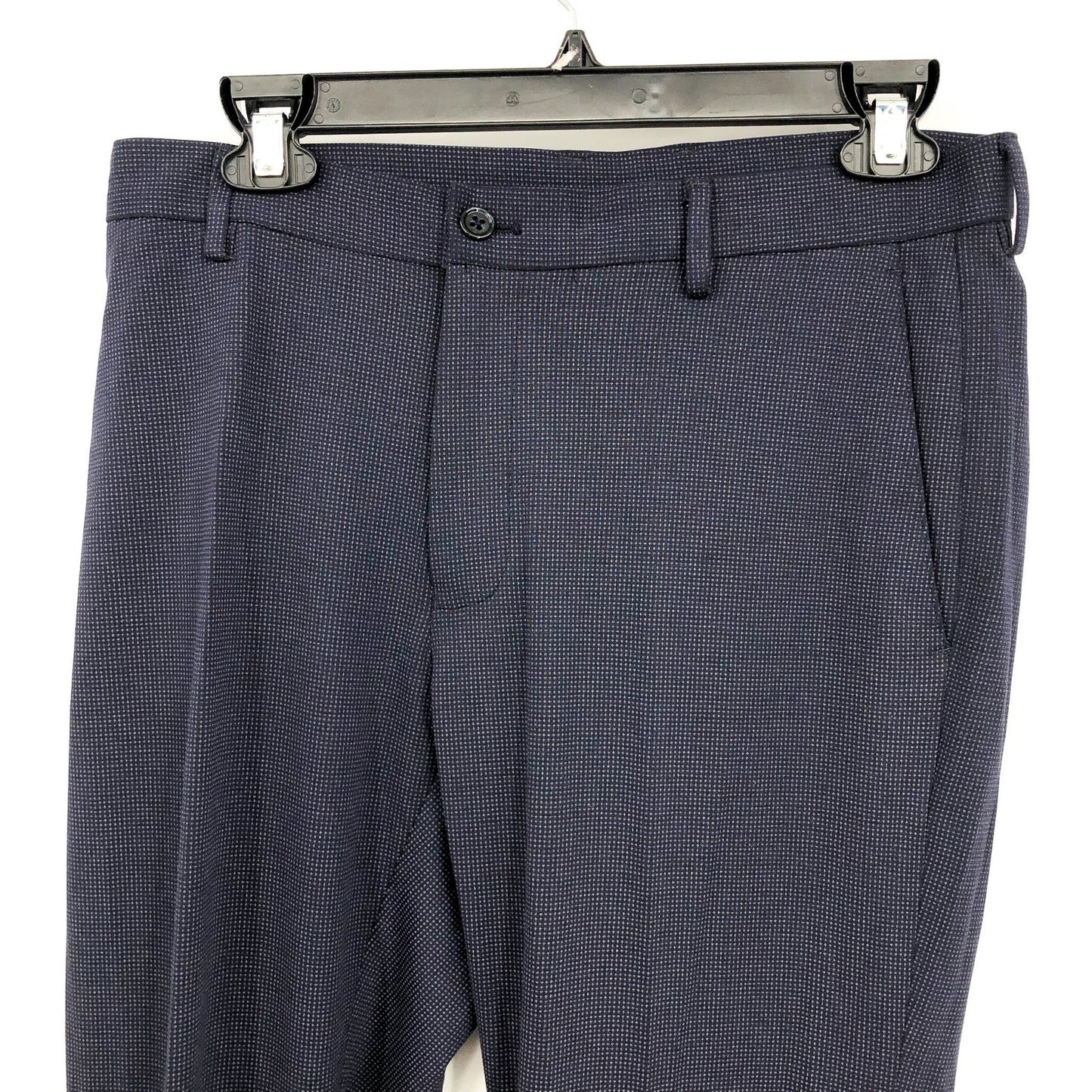 SOUL OF LONDON Mens Suit Dress Pants 30x34 Navy Blue Slim Fit Flat Front NWOT