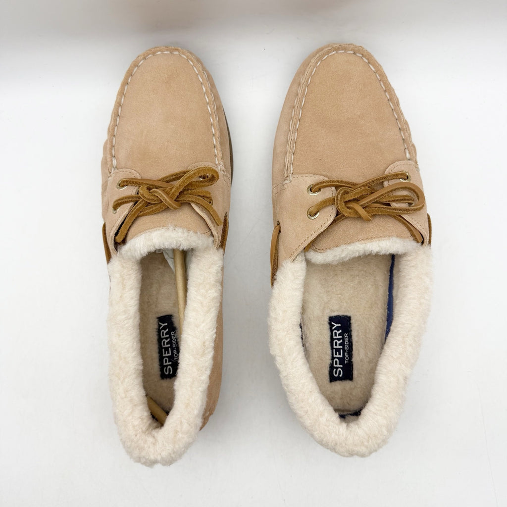 Sperry Womens Authentic Original 2 Eye Boat Shoes Size 7 EU 37.5 Tan Suede NIB