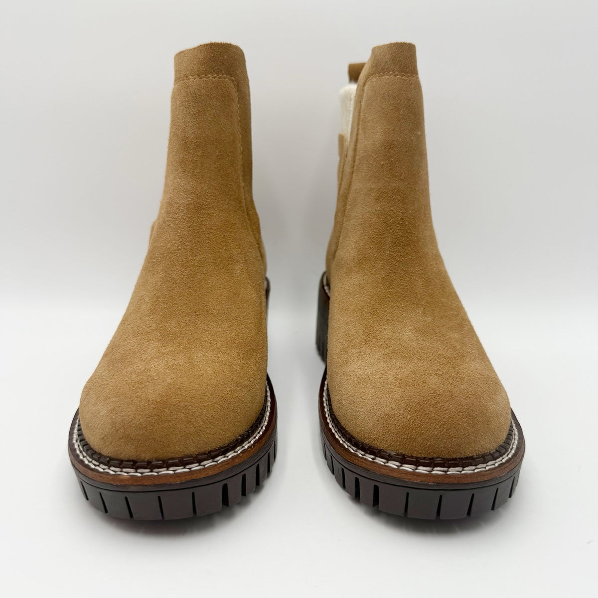 Vintage Havana Womens Everett Ankle Boots Size 5.5 Chestnut Tan Suede NIB