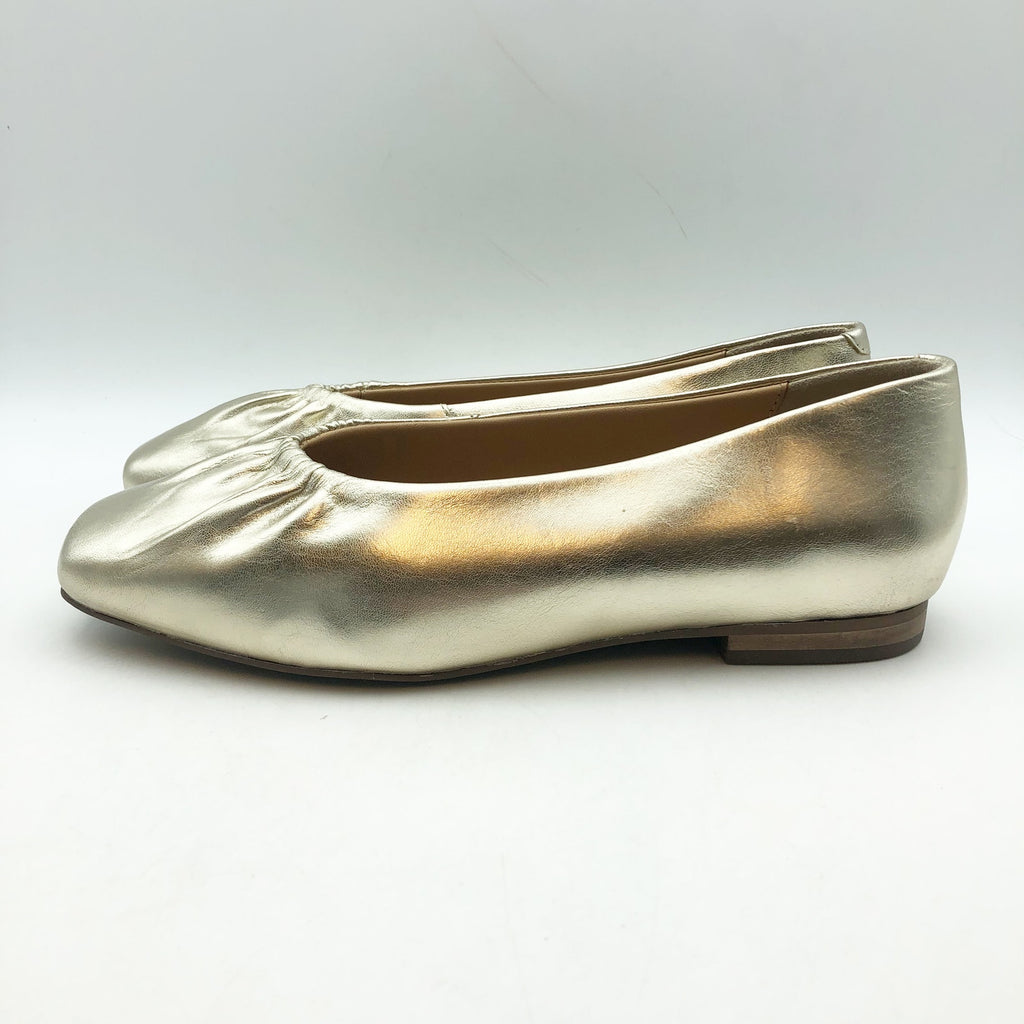 Seychelles Womens Little Things Flats US 7.5 EU 38 Platinum Gold Leather NWOB